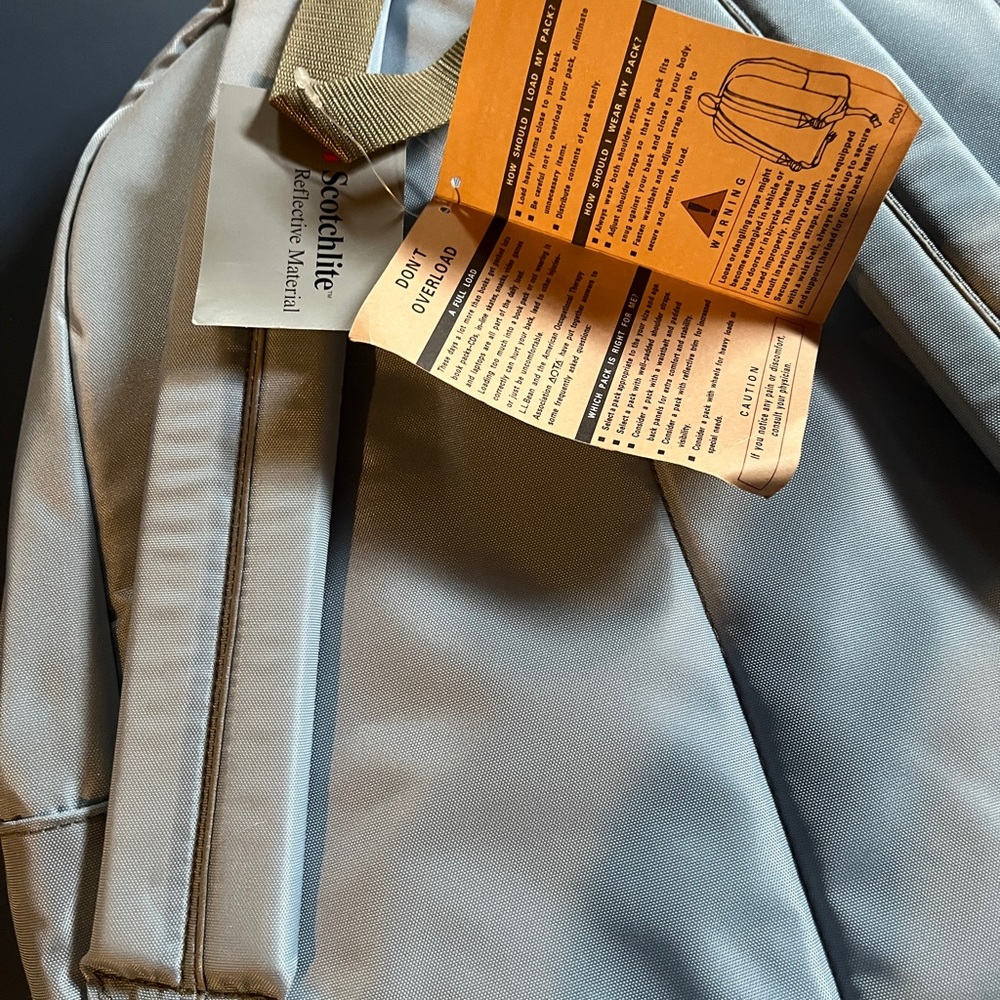 L.L. Bean Original Book Pack Grey / Gray Lake New - Picture 4 of 4